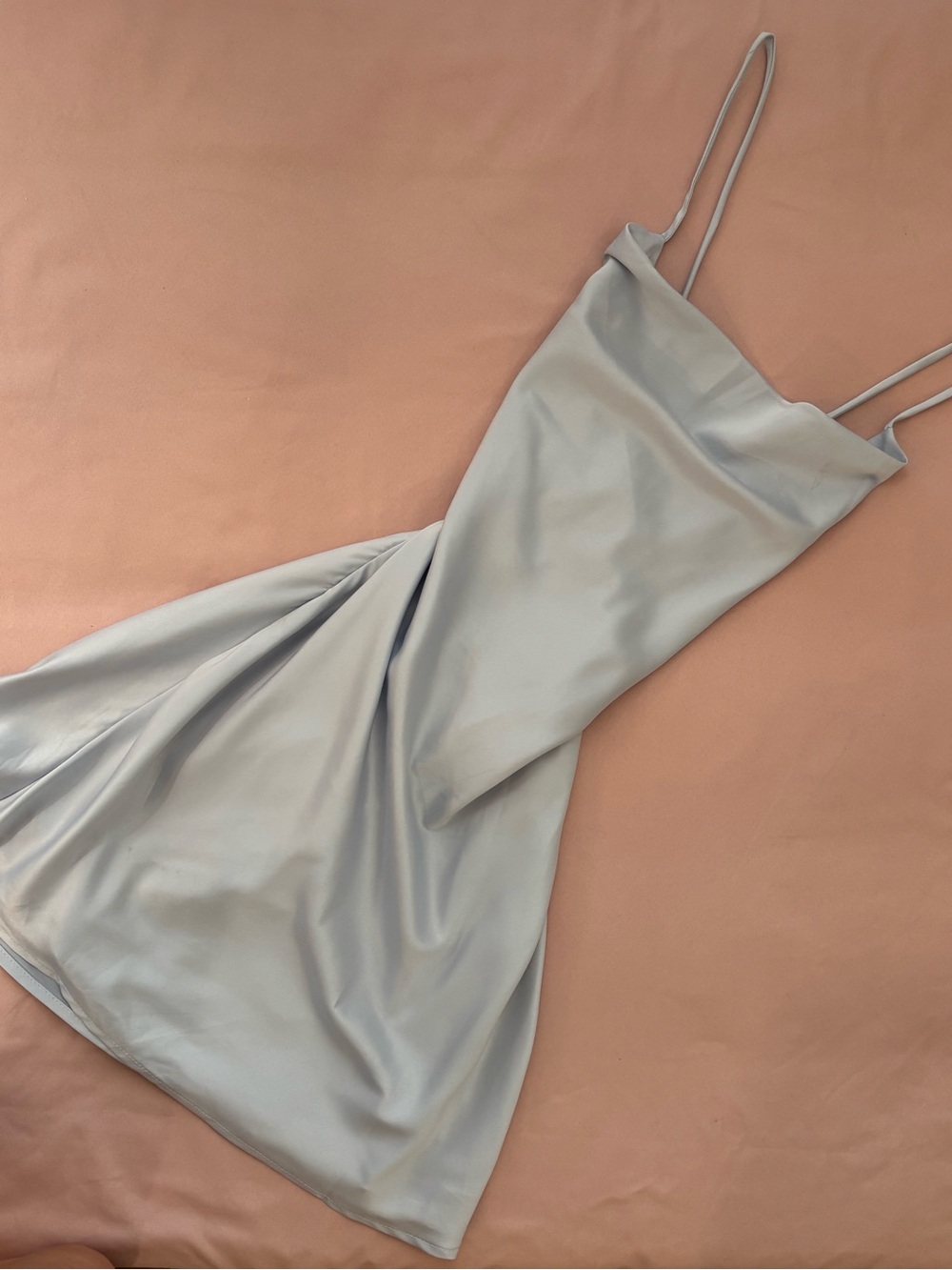 That’s So Fetch Silver Satin Open Back Mini Dress NWT Medium